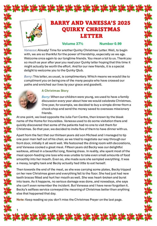 Image of Christmas Letter 2025